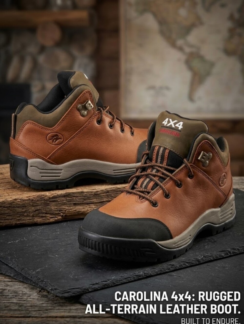 NOS Carolina 4X4 Leather Steel Toe Hiking Work Boots Brown Women's Size 8W 1479